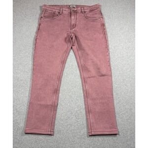 Being Human Jeans Womens 34x26 Cropped Stretch Denim Div Skinny Fit Red